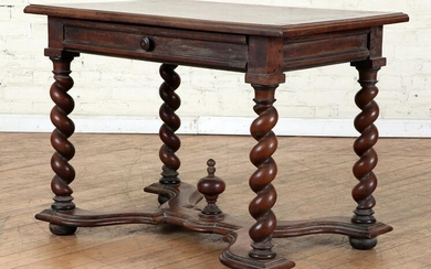 18TH C. FRENCH WALNUT TABLE WITH TWISTED LEGS