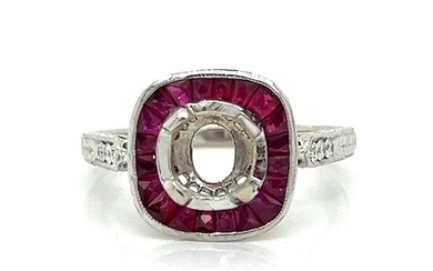 18k Ruby Diamond Mount Ring