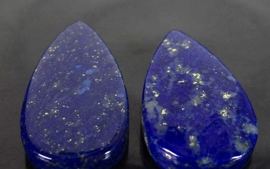 19.02 Ct Genuine Drilled Blue Lapis Lazuli Pear Pair