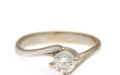 1927/1111 - A diamond solitaire ring set with a brilliant-cut diamond weighing app. 0.44 ct., mounted in 18k white gold. Colour: E. Clarity: VS1. Size 52.
