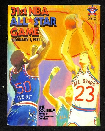 1981 NBA All Star Game Program Julius Erving Dr. J Larry Bird 82882b57