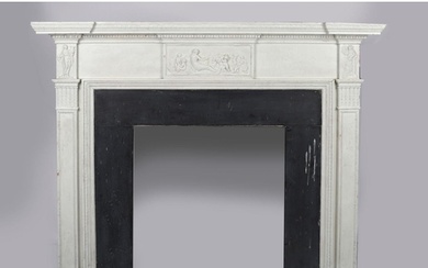 19TH-CENTURY NEO-CLASSICAL PAINTED CHIMNEY PIECE