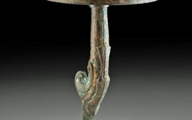 19th C. Chinese Bronze Claw Foot Candle Holder