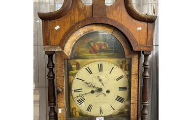 19th century Welsh oak eight day long case clock marked Fort...