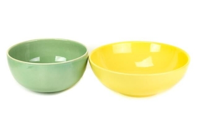 2 French Jars + Hall Ceramic / Pottery Salad Bowls