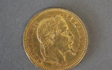 20 FR or Napoléon lauré, Paris, 1863. Poids : 6,4g