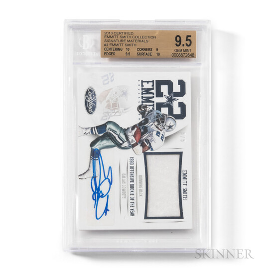 2013 Certified Football Emmitt Smith Collection Signature Materials Game Used Jersey and Signed Card, #4, #5 of 5