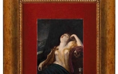 ANONIMOUS, 18th CENTURY Penitent Magdalene Oil on copper, cm. 23x18,5....