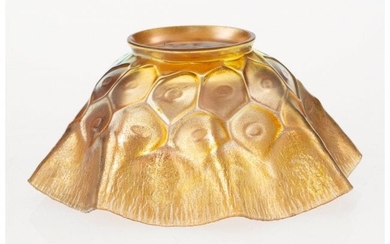 23011: A Tiffany Studios Gold Favrile Glass Lamp Shade