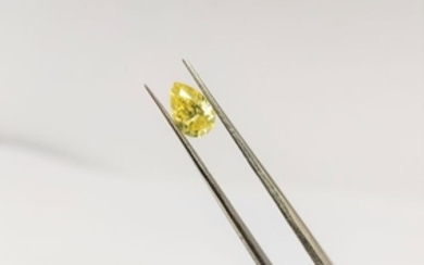 1 pcs Diamond - 0.59 ct - Pear - fancy yellow - SI2