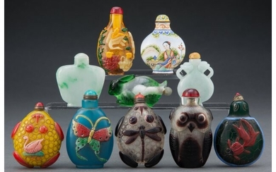 25011: A Group of Ten Chinese Snuff Bottles Marks: four