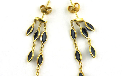 18 kt. Gold - Earrings Sapphire
