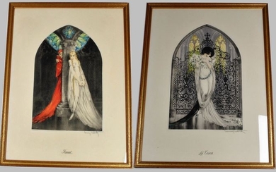 Louis Icart (1888-1950) - Faust and Tosca - Pair aquateinte / engraving Art Deco