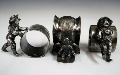 3 Silver Plate Napkin Rings