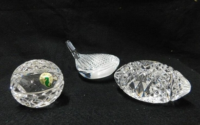 3 Waterford Paperweights