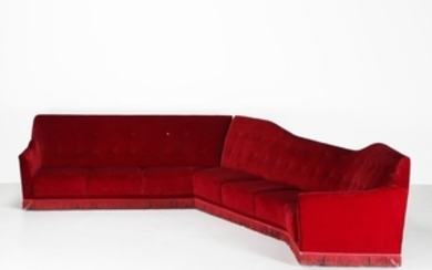 BEGA MELCHIORRE (1898 1976) Big angular sofà. Wood…