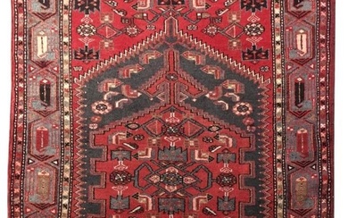4 x 5 Red Persian Zanjan Rug
