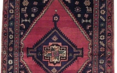 4 x 7 Red Persian Hamadan Rug