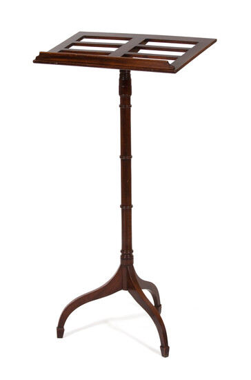 A George III Style Mahogany Bookstand and a Regency Canterbury Bookstand