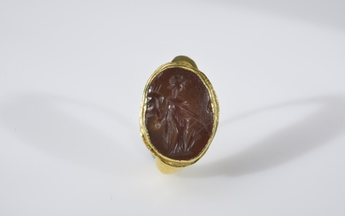 A 22k gold Roman intaglio ring