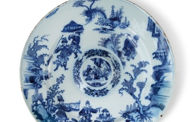 A DUTCH DELFT BLUE AND WHITE LARGE CHARGER, CIRCA 1680-1700