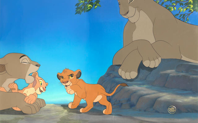 The Lion King: An animation cel of 'Sarabi', 'Simba', 'Sarafina' and 'Nala'