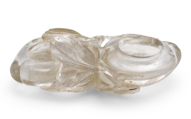 A ROCK CRYSTAL 'DOUBLE-PEACH' WATERPOT QING DYNASTY, 18TH/19TH CENTURY