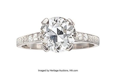 55211: Art Deco Diamond, Platinum Ring Stones: Europea