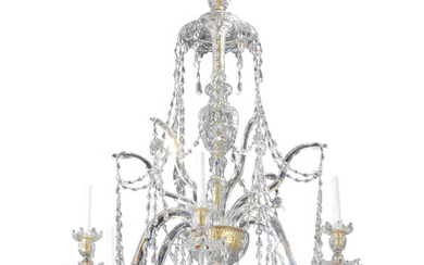 A GEORGE III CUT-GLASS SIX-LIGHT CHANDELIER, PROBABLY BY PARKER AND PERRY, CIRCA 1790