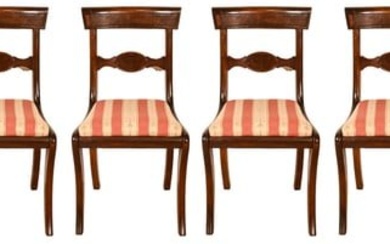6 Hollywood Regency Style Carved Dining Chairs