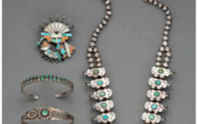 Four Southwest Jewelry Items c. 1910 - 1950...