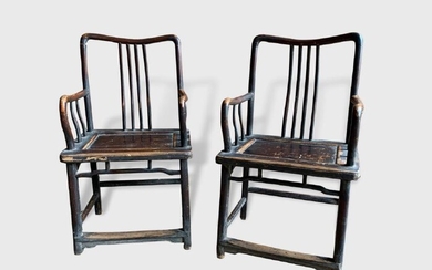 Pair Of Chinese Armchairs, 19th Century