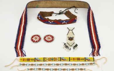 9 Pcs. Native American Beadwork Incl. Belt