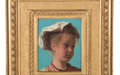 Adriano Bonafazi. Portrait of a Girl, oil on panel