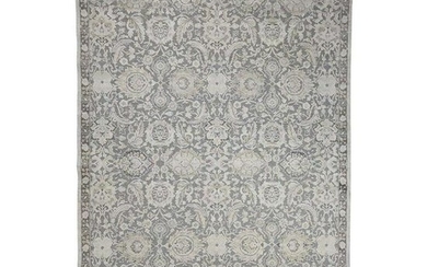 Hand-Knotted Flat Weave with Raised Silk Oriental Rug