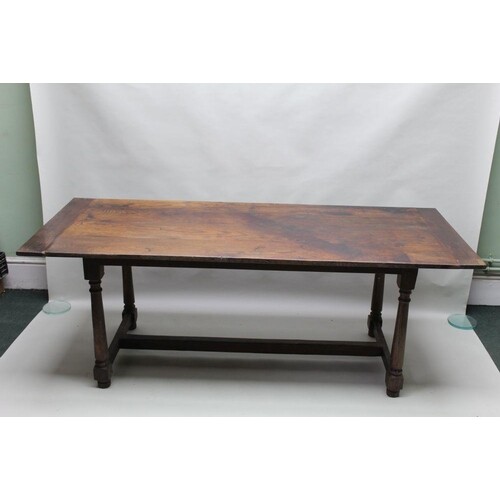 A 17TH CENTURY DESIGN PLANK TOPPED REFECTORY STYLE TABLE on ...