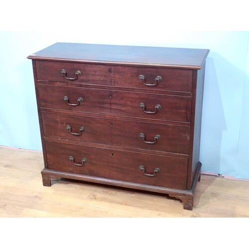 A 19th Century mahogany Chest of four graduated drawers moun...