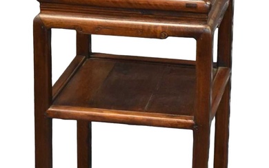 A 19th century Chinese rosewood side table/display table, width 41cm,...
