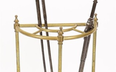 A 19th century style brass tubular stick stand