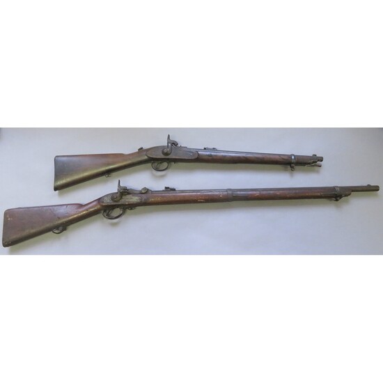 Ⓐ A .451 CALIBRE BREECH-LOADING PERCUSSION MONKEY-TAIL CAVALRY CARBINE, AND ANOTHER GUN