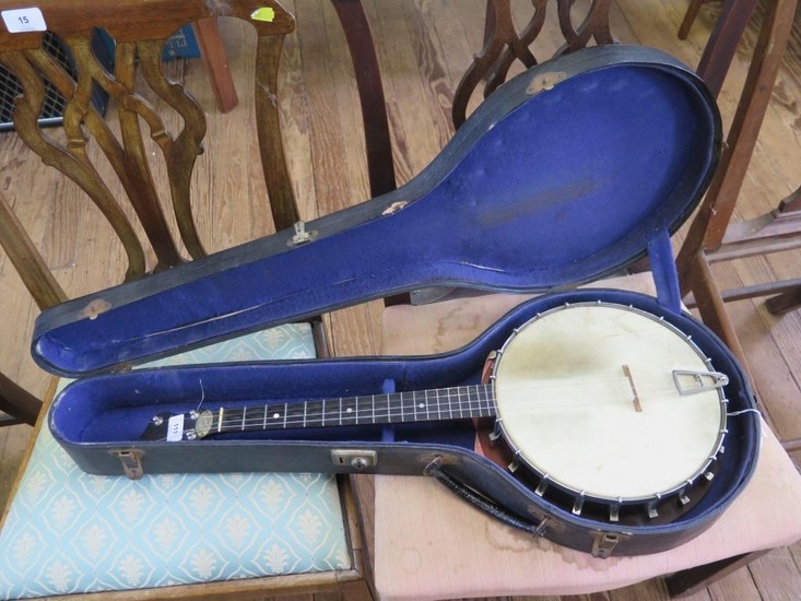 A Barnes and Mullins Banjo, 76 cm full length, cased