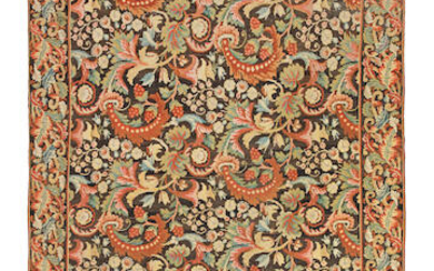 A Bessarabian floral and foliate decorated flatweave carpet