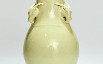 A Chinese Pea Green Glaze Porcelain Zun