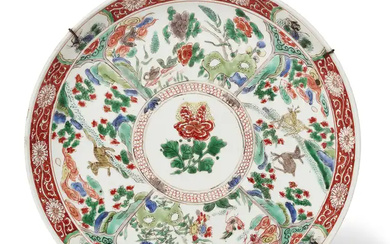 A Chinese famille verte 'animal and flower' dish Qing dynasty, Kangxi period...