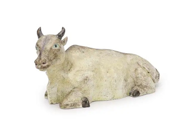 A Chinese model of a buffalo calf Qing dynasty, 19th century The...