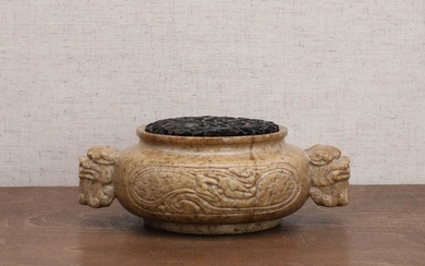 A Chinese soapstone incense burner