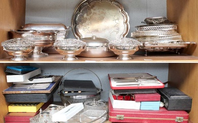 A Collection of Assorted Silver Plate, including entree-dishes and covers;...
