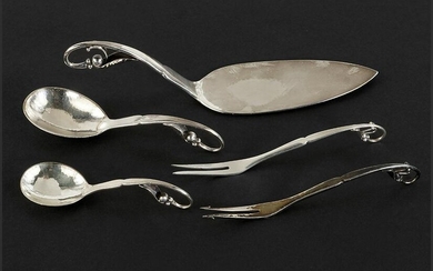 A Collection of Georg Jensen Sterling Silver Serving