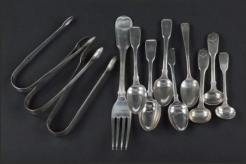A Collection of Georgian English Silver Flatware.