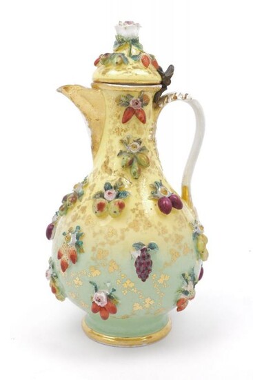 A Continental porcelain ewer, 19th century, with...